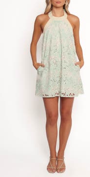 Petal & Pup Florella Lace Trapeze Halter Minidress