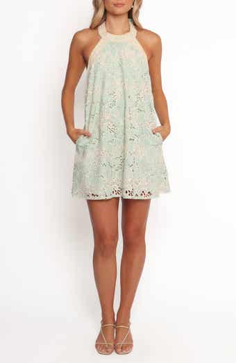 Petal & Pup Florella Lace Trapeze Halter Minidress