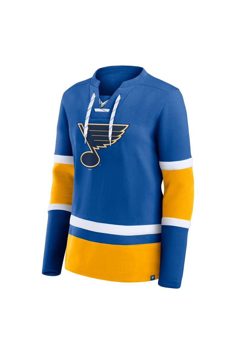 Women's Fanatics Blue St. Louis Blues Prime Time Lace-Up Long Sleeve T-Shirt, Alternate, color, Blue