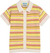 Scotch & Soda Kids' Stripe Open Stitch Polo Shirt