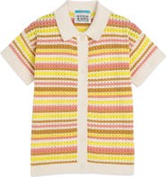 Scotch & Soda Kids' Stripe Open Stitch Polo Shirt