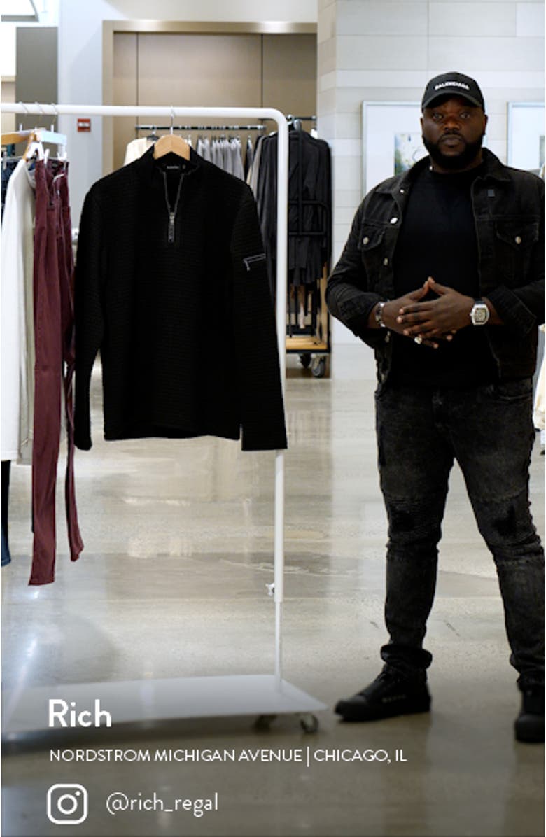 Waffle Knit Quarter Zip Pullover, sales video thumbnail