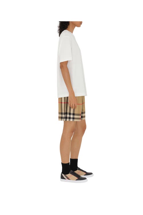 Burberry Check Leather Sneakers In Neutral