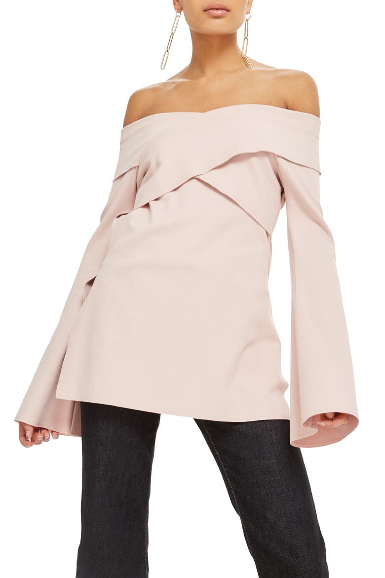 Off the Shoulder Tunic, Main, color, BLUSH