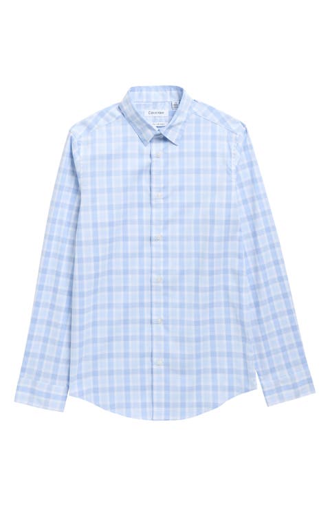 Kids' Plaid Stretch Button-Up Shirt (Big Kid)
