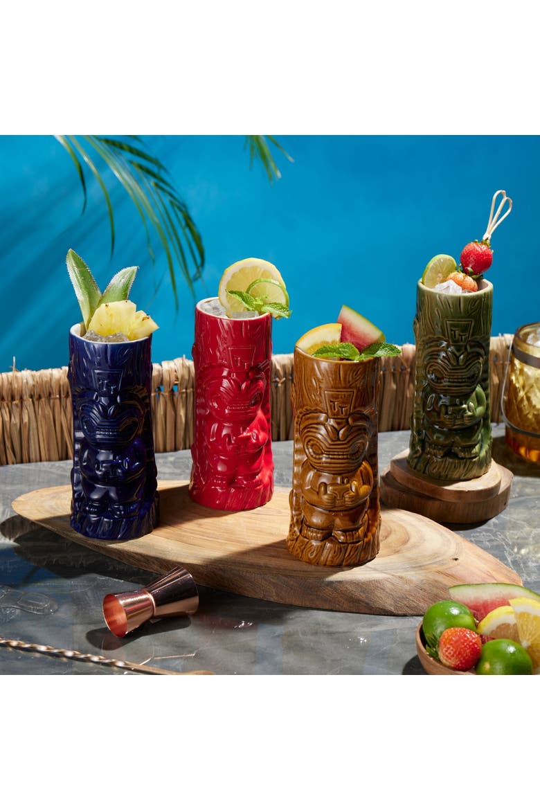 Ceramic Hawaiian Tiki Mugs - Set of 4, Alternate, color, Multicolor