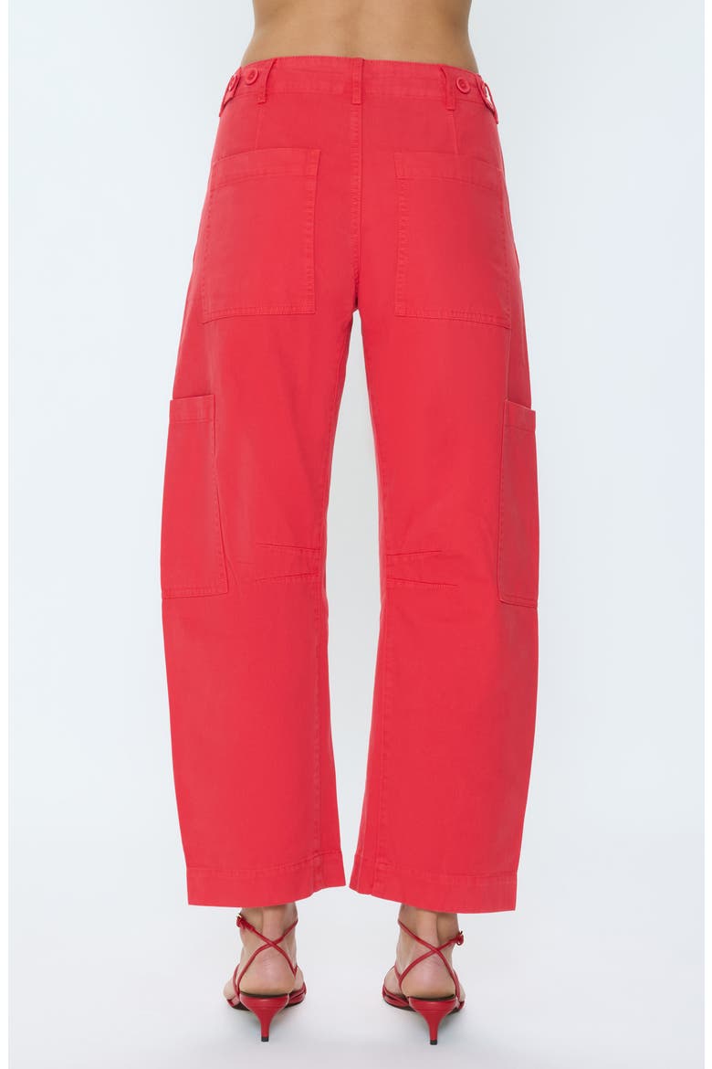 Sabrina High Waist Barrel Twill Utility Pants, Alternate, color, MARASCHINO