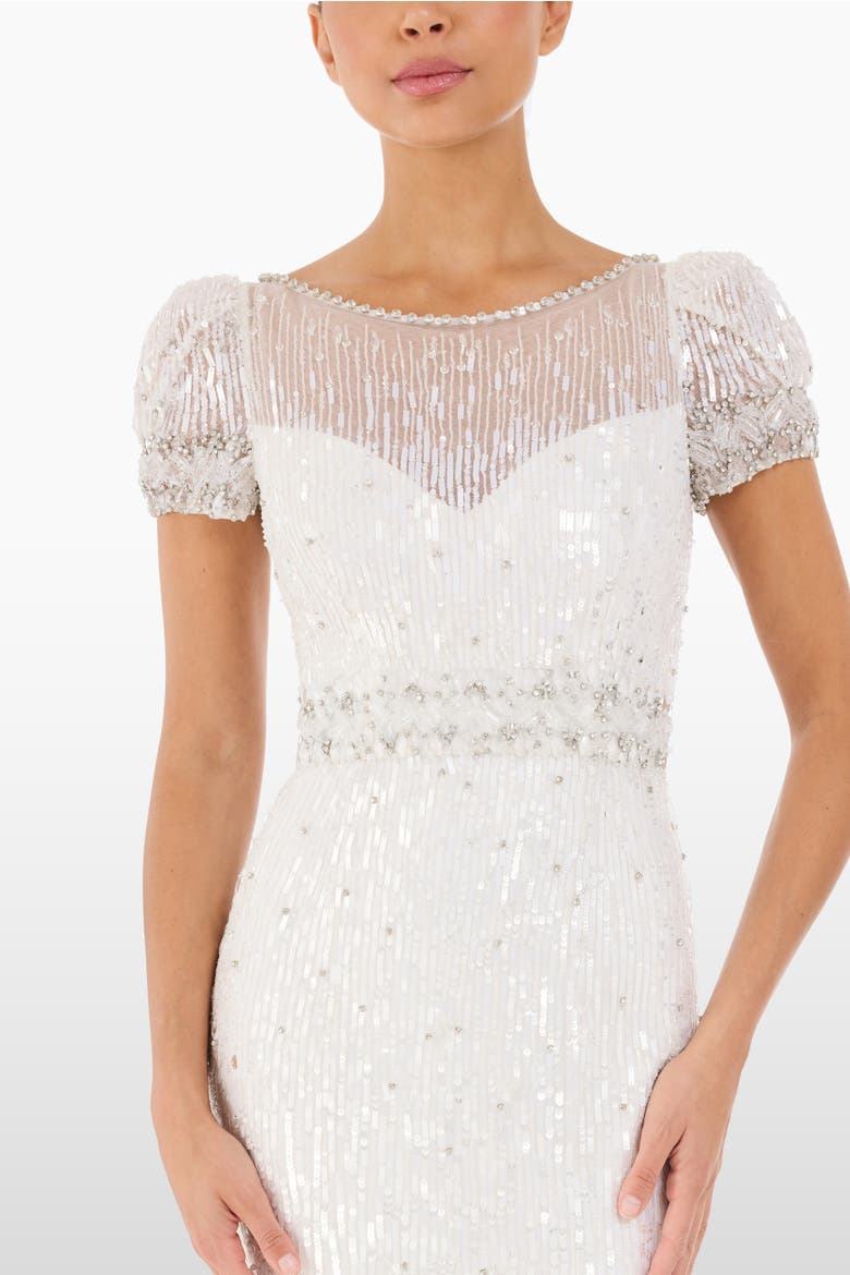 Sungem Sequin-Embellished Dress, Alternate, color, Ivory