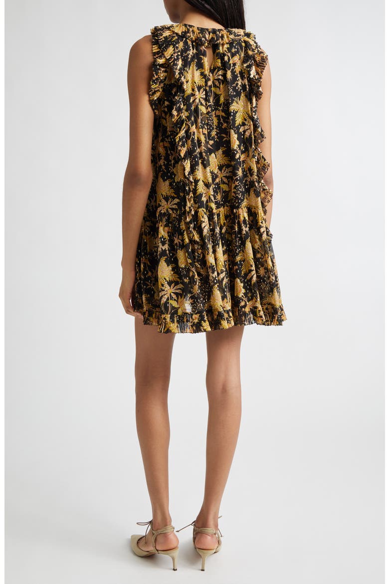 Signe Floral Silk Blend Dress, Alternate, color, FORSYTHIA