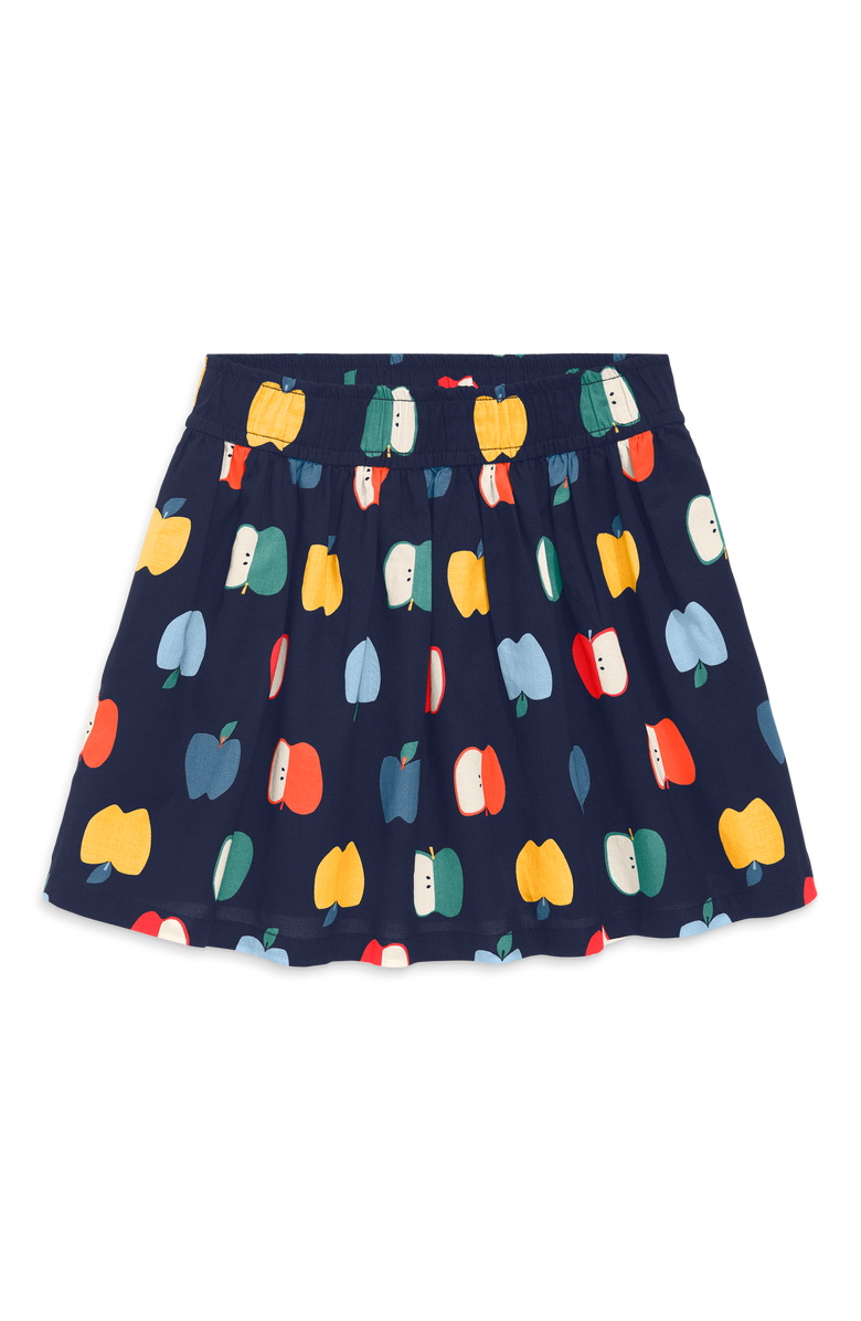 Primary Kids Pull-On Pocket Skirt In Rainbow Apples, Main, color, Navy/Rainbow Apples