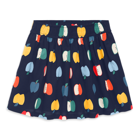 Kids Pull-On Pocket Skirt In Rainbow Apples