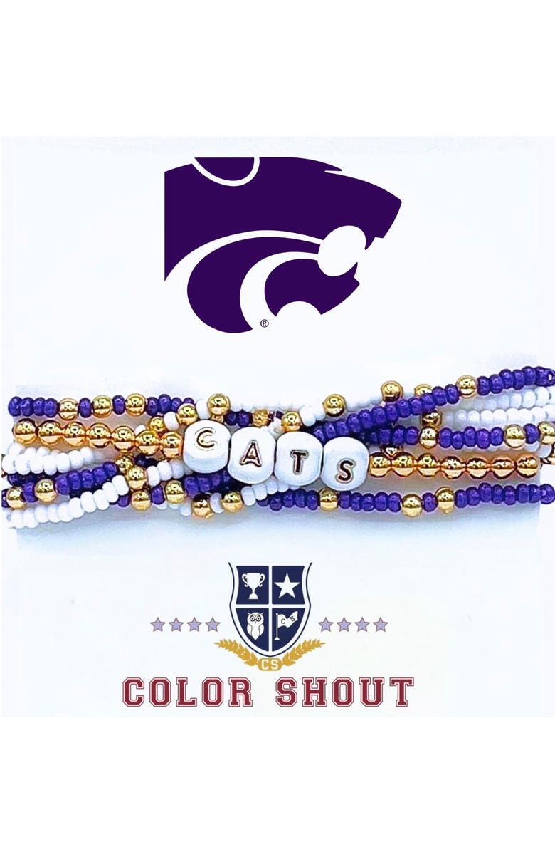 Color Shout Kansas State Lucky 7 Bracelet Set, Main, color, Yellow Gold