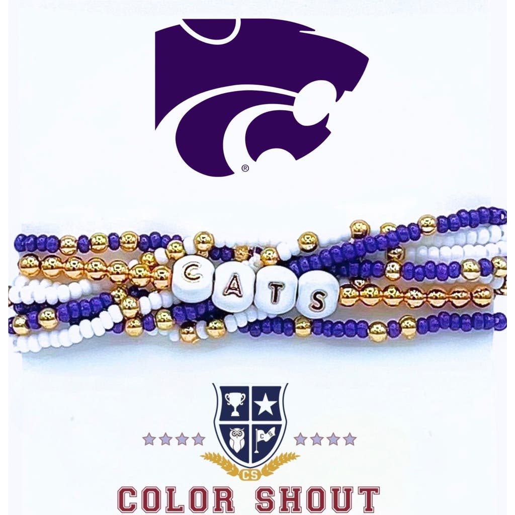 Color Shout Kansas State Lucky 7 Bracelet Set In Blue
