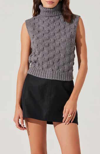 ASTR the Label Pattern Turtleneck Sweater Vest