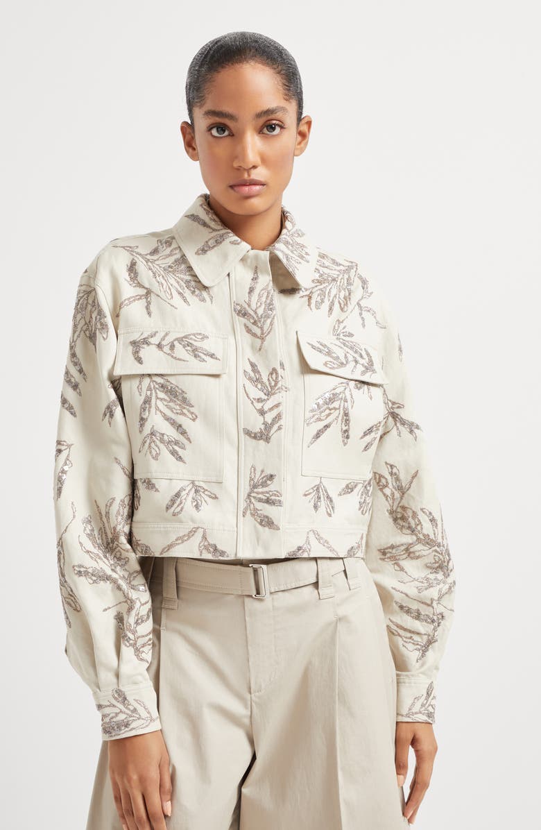 Brunello Cucinelli Flora Embroidery outerwear, Alternate, color, 