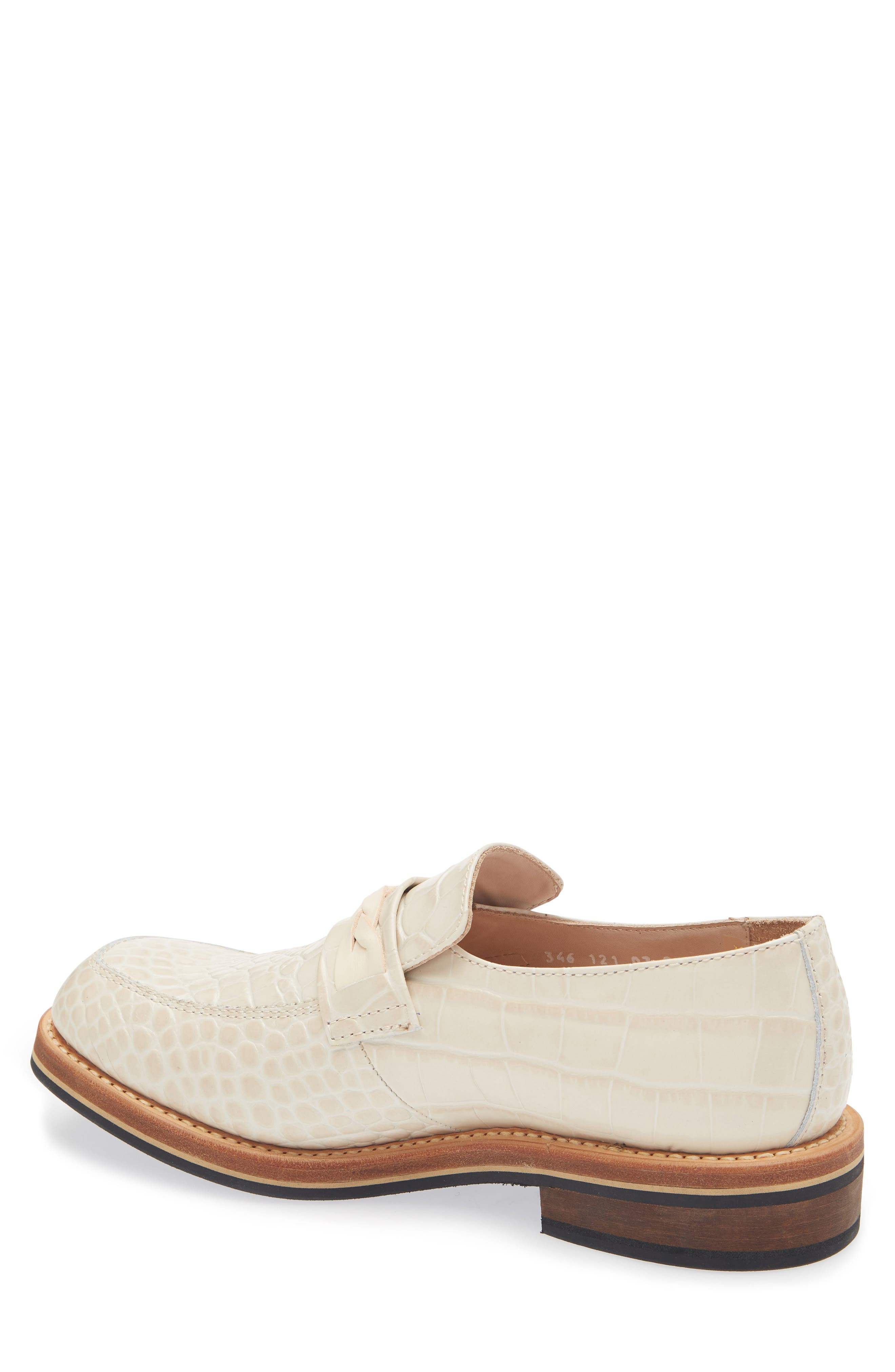 OUR LEGACY Nakano Croc Embossed Leather Loafer, Alternate, color, Vanilla Croc Bull Hide