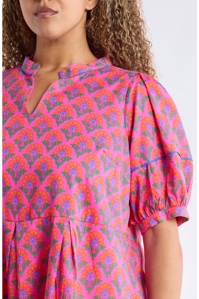 Fawna Floral Cotton Shift Minidress, Alternate, color, PINK-ORANGE-BLUE