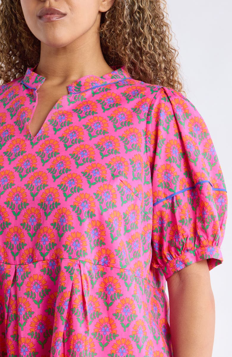 SUGARLIPS Fawna Floral Cotton Shift Minidress, Alternate, color, Pink-Orange-Blue
