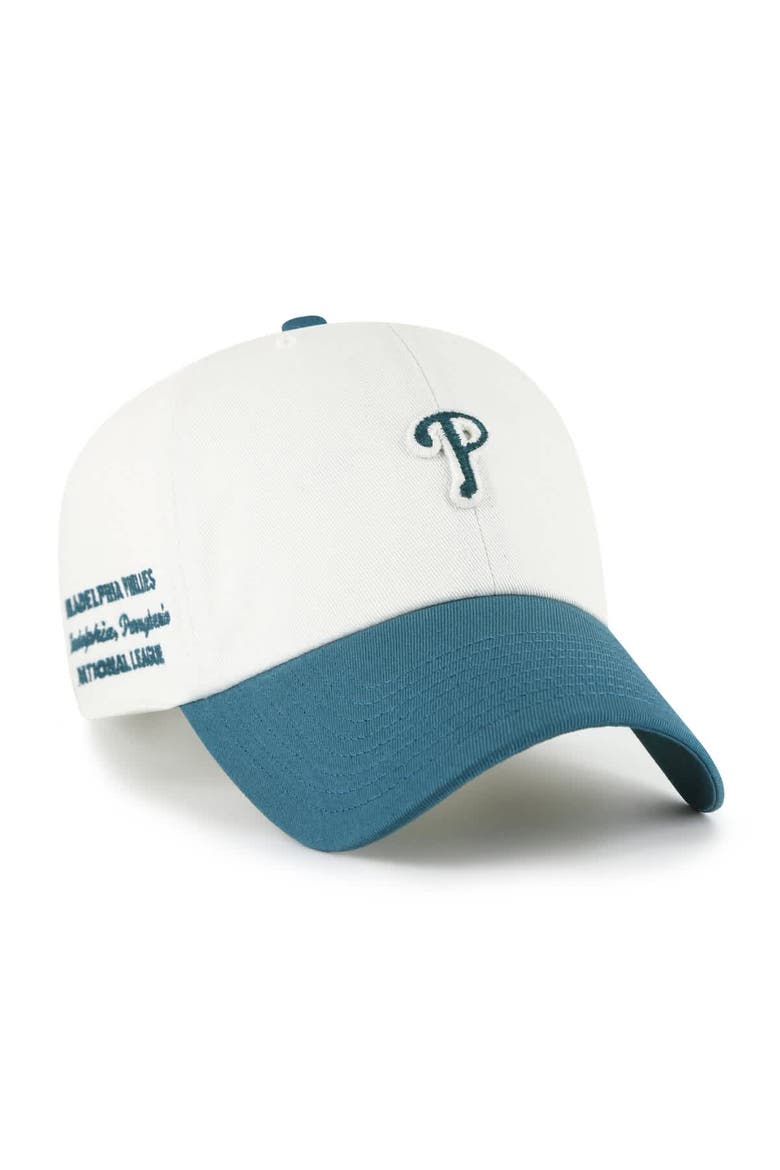 Men's '47 White/Teal Philadelphia Phillies Contemporary Tonal Clean Up Adjustable Hat, Alternate, color, White