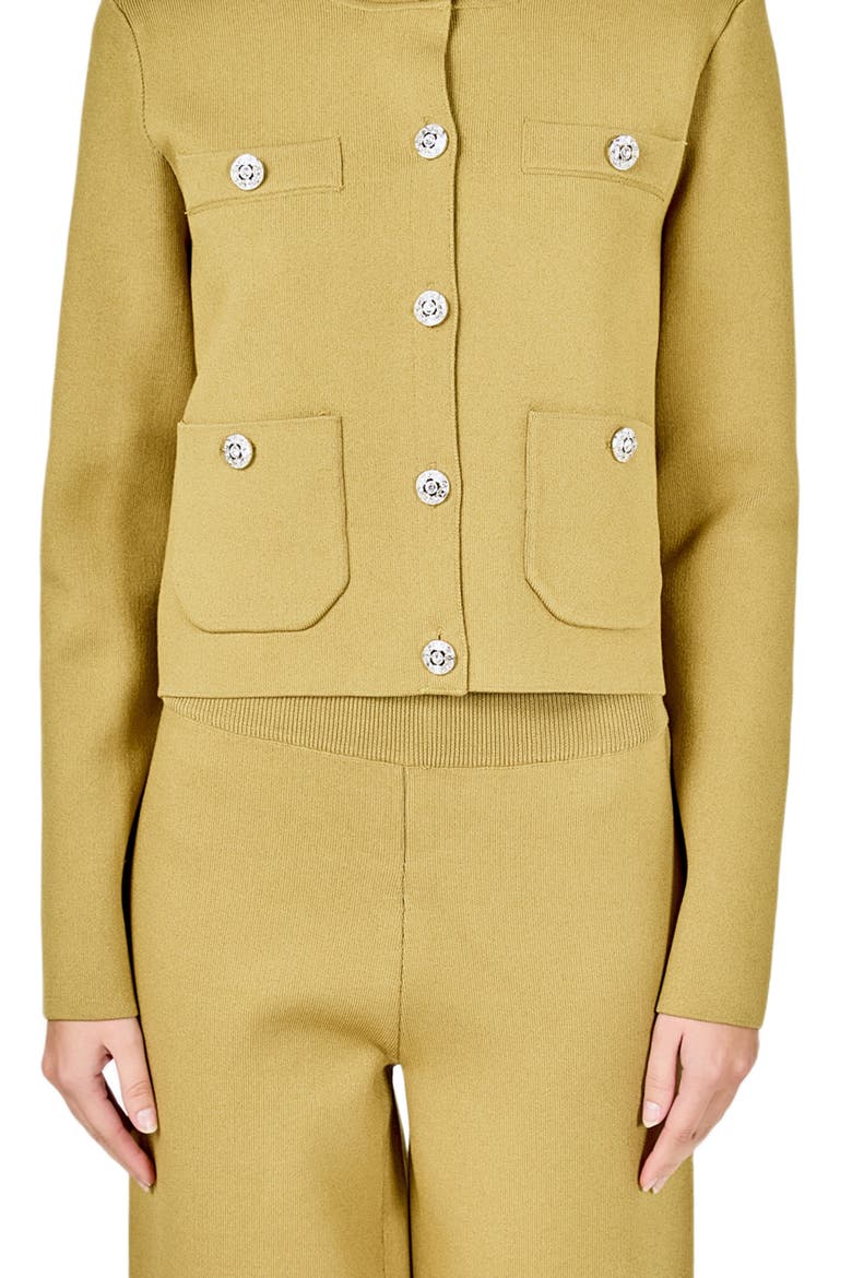 Rhinestone Cardigan, Alternate, color, MUSTARD GREEN