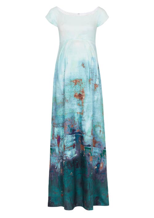 Tiffany Rose Maternity Aria Off Shoulder Maternity Gown In Multi