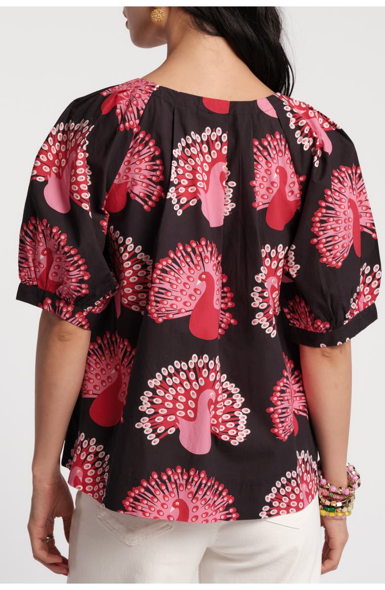 Frances Valentine Zonda Peacock Top, Alternate, color, Black/Multi