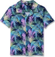 Lands' End Boys Short Sleeve Slub Camp Shirt