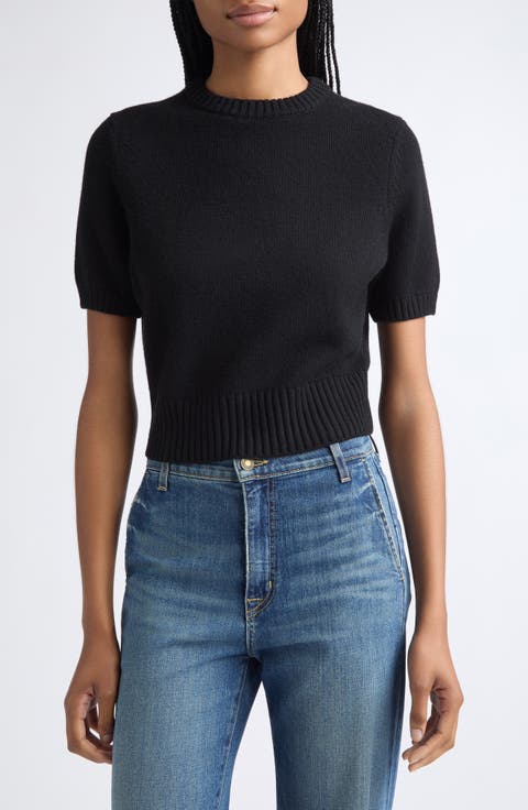 Elsie Short Sleeve Wool & Cashmere Sweater