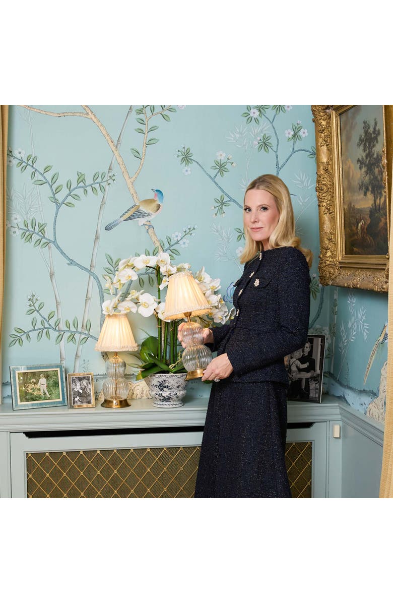 Mrs. Alice Cream Frilled Silk Lampshade, Alternate, color, Cream