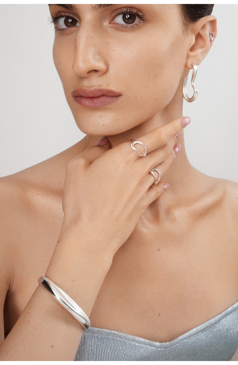 Nabs And Babs Hiba Cuff Bracelet, Alternate, color, Silver