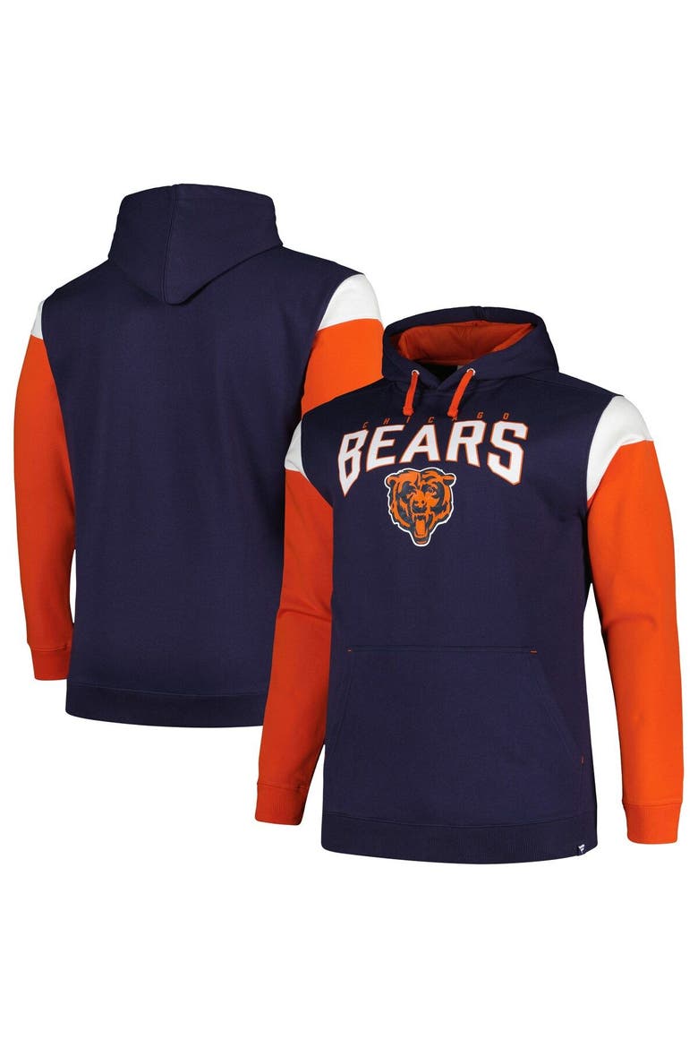 Men's Profile Navy Chicago Bears Big & Tall Trench Battle Pullover Hoodie, Main, color, Navy