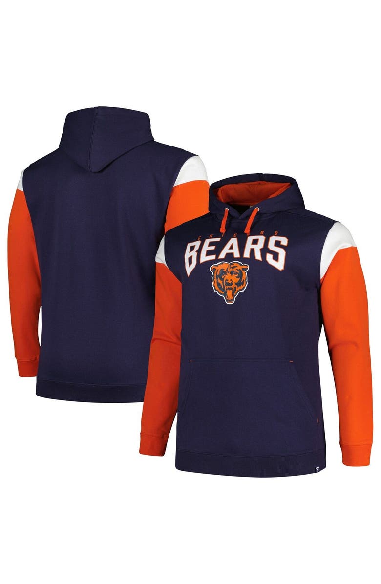 PROFILE Men's Profile Navy Chicago Bears Big & Tall Trench Battle Pullover Hoodie, Main, color, 