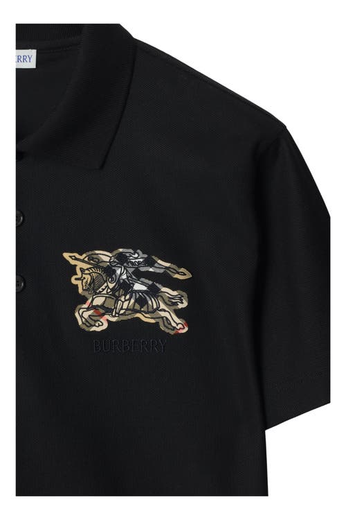 Burberry Evan Ekd Check Cotton Polo Shirt Clothing In Black