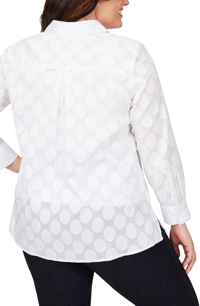 Foxcroft Journey Burnout Polka Dot Shirt, Alternate, color,