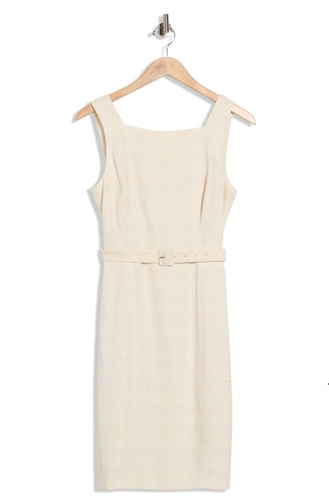 Vaille Belted Linen Blend Dress