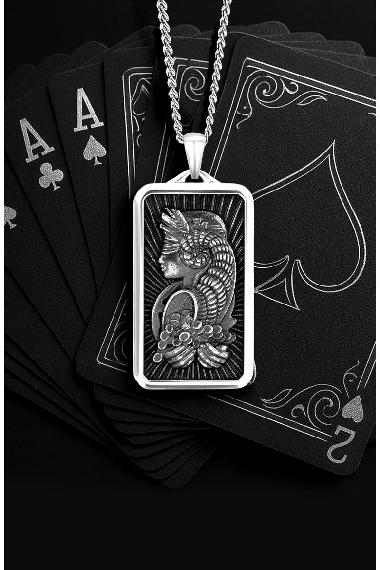 Men's Lady Luck Pendant Necklace, Alternate, color, SLIVER