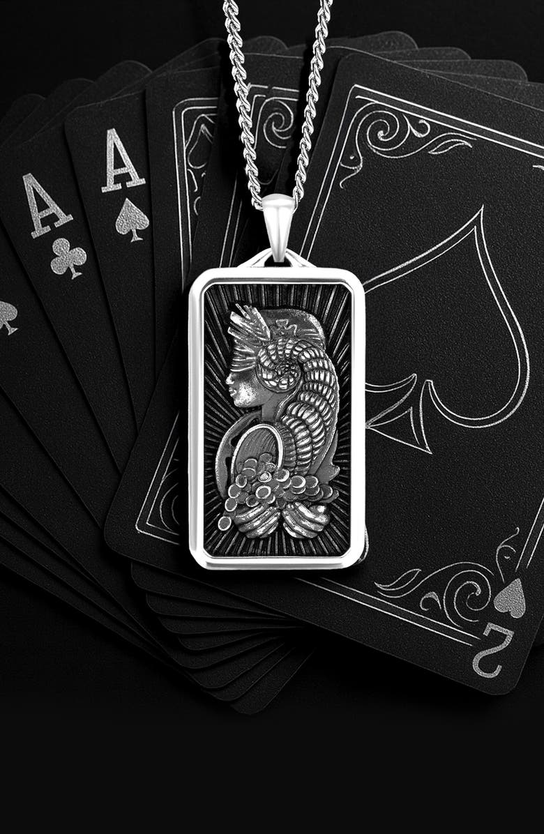 Vincero Men's Lady Luck Pendant Necklace, Alternate, color, Sliver