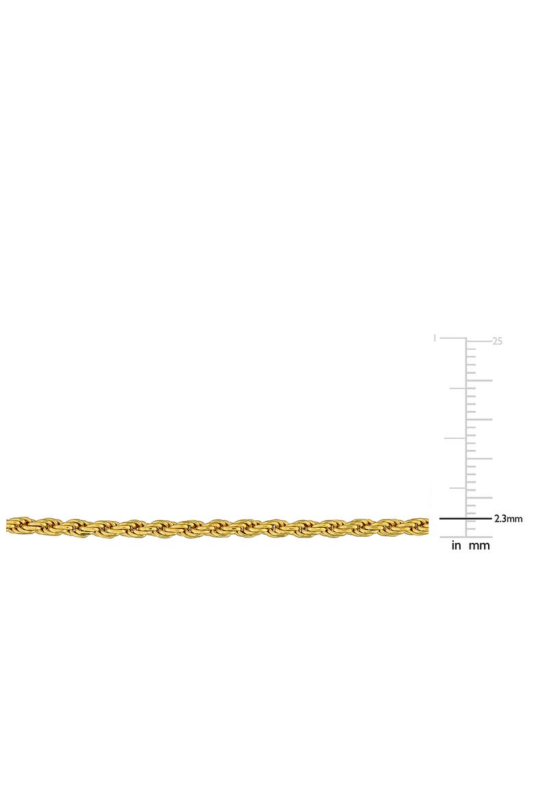 Diamond Cut Rope Chain Necklace, 2.30mm, Alternate, color, YELLOW GOLD