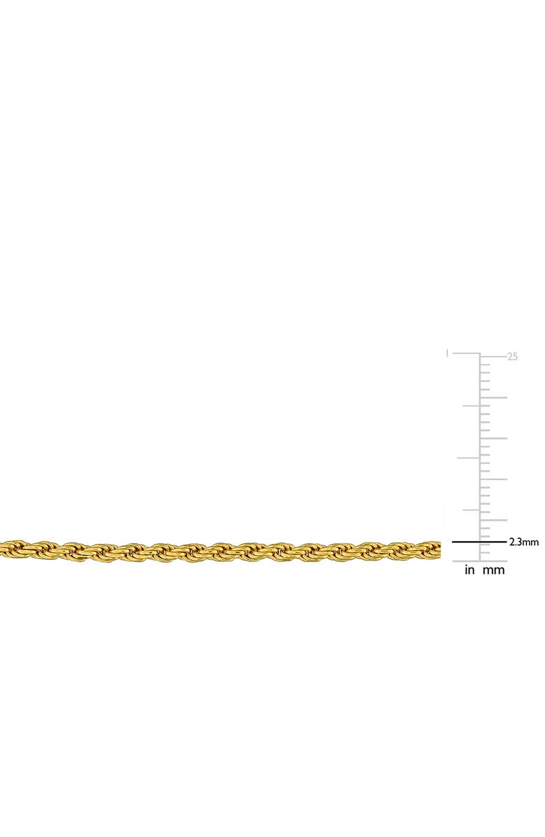 DELMAR Diamond Cut Rope Chain Necklace, 2.30mm, Alternate, color, Yellow Gold