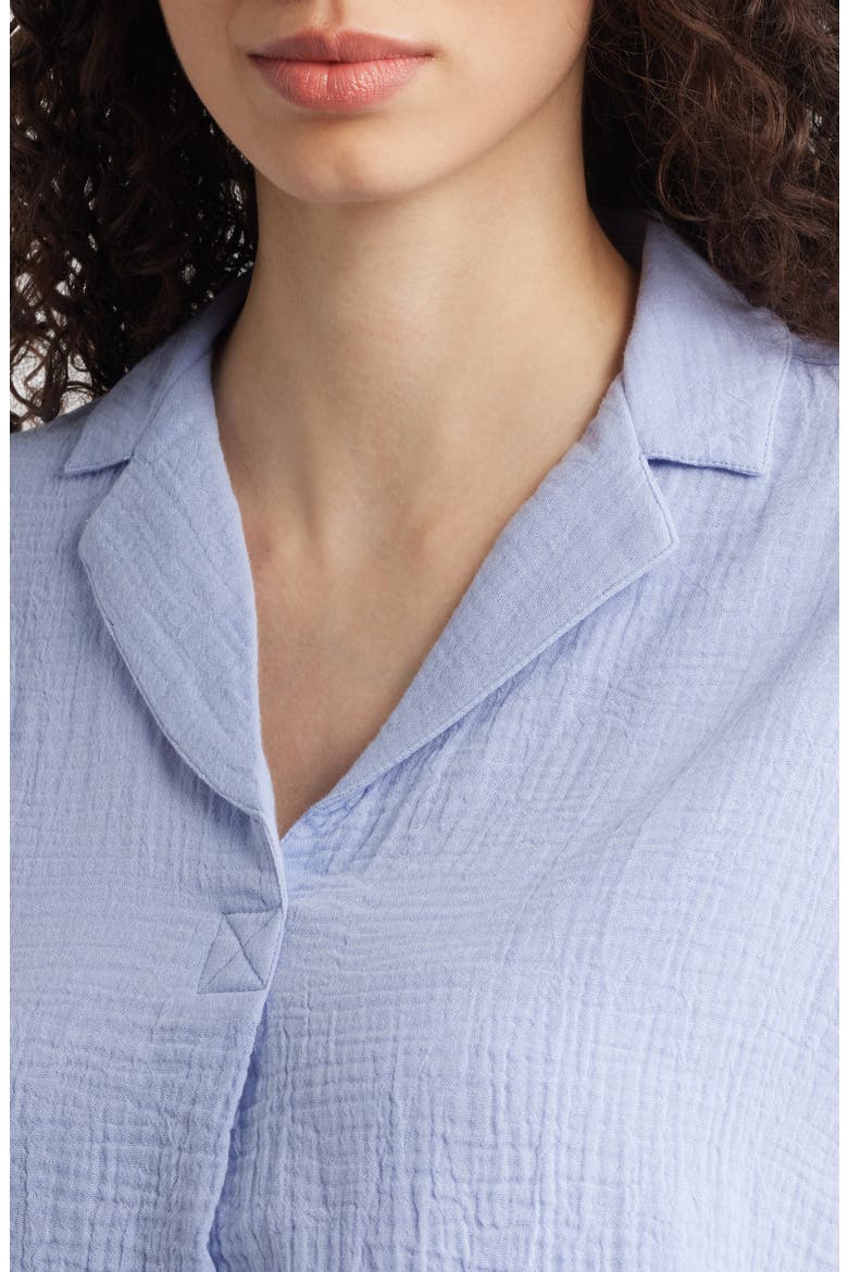 London Cotton Gauze Popover Top, Alternate, color, LIGHT DENIM