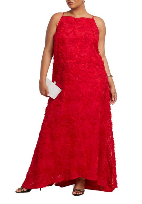 3D Floral Texture Gown (Plus Available)