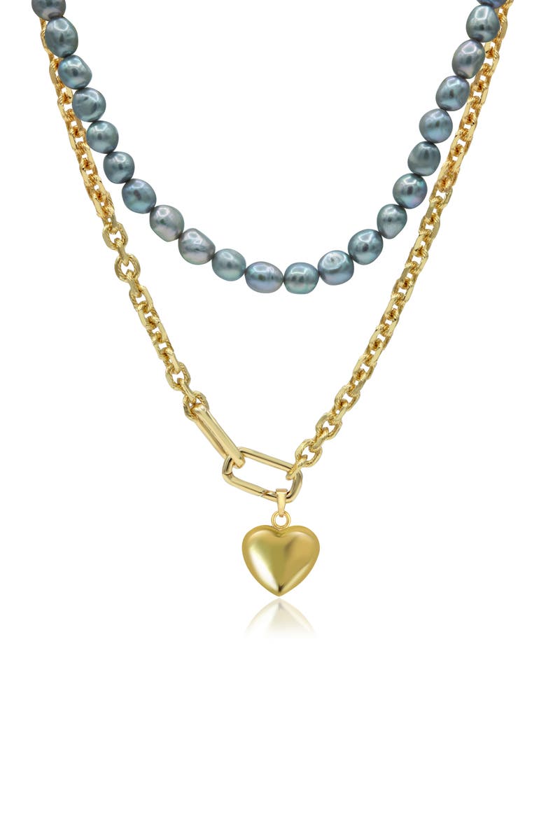 Love in Baroque Pearls Set of 2 Necklaces, Main, color, GOLD / PURPLE