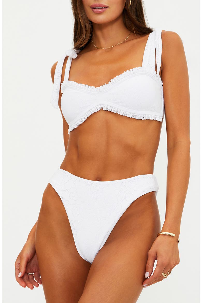 Taryn Ruffle Eyelet Bikini Top, Alternate, color, WHITE