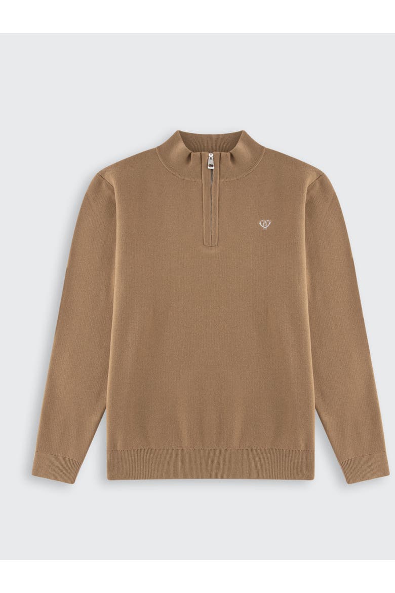Huxley Quarter Zip Sweater, Alternate, color, Mocha