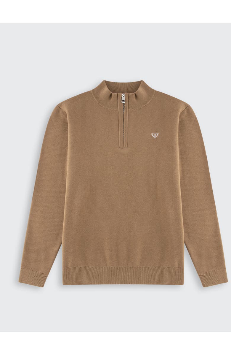 Walker & Hunt Huxley Quarter Zip Sweater, Alternate, color, Mocha
