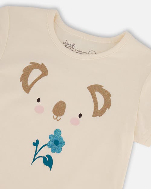 Deux Par Deux Baby Girl's Organic Cotton Tee Cream And Koala In Cream And Koala
