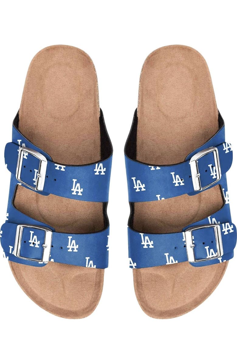FOCO Women's Los Angeles Dodgers Mini Print Double Buckle Sandal, Main, color,