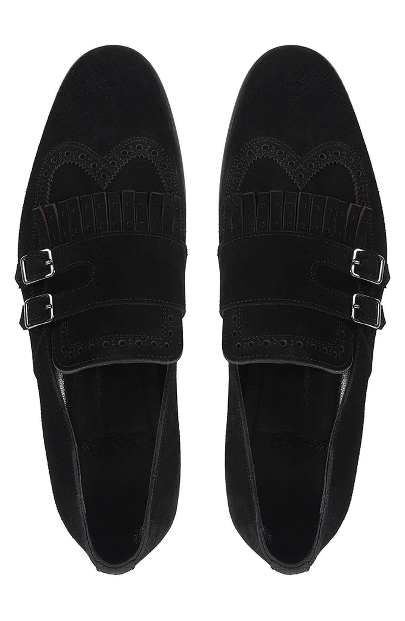 VELLAPAIS Nexus Kiltie Fringe Monk Shoe, Alternate, color, Black