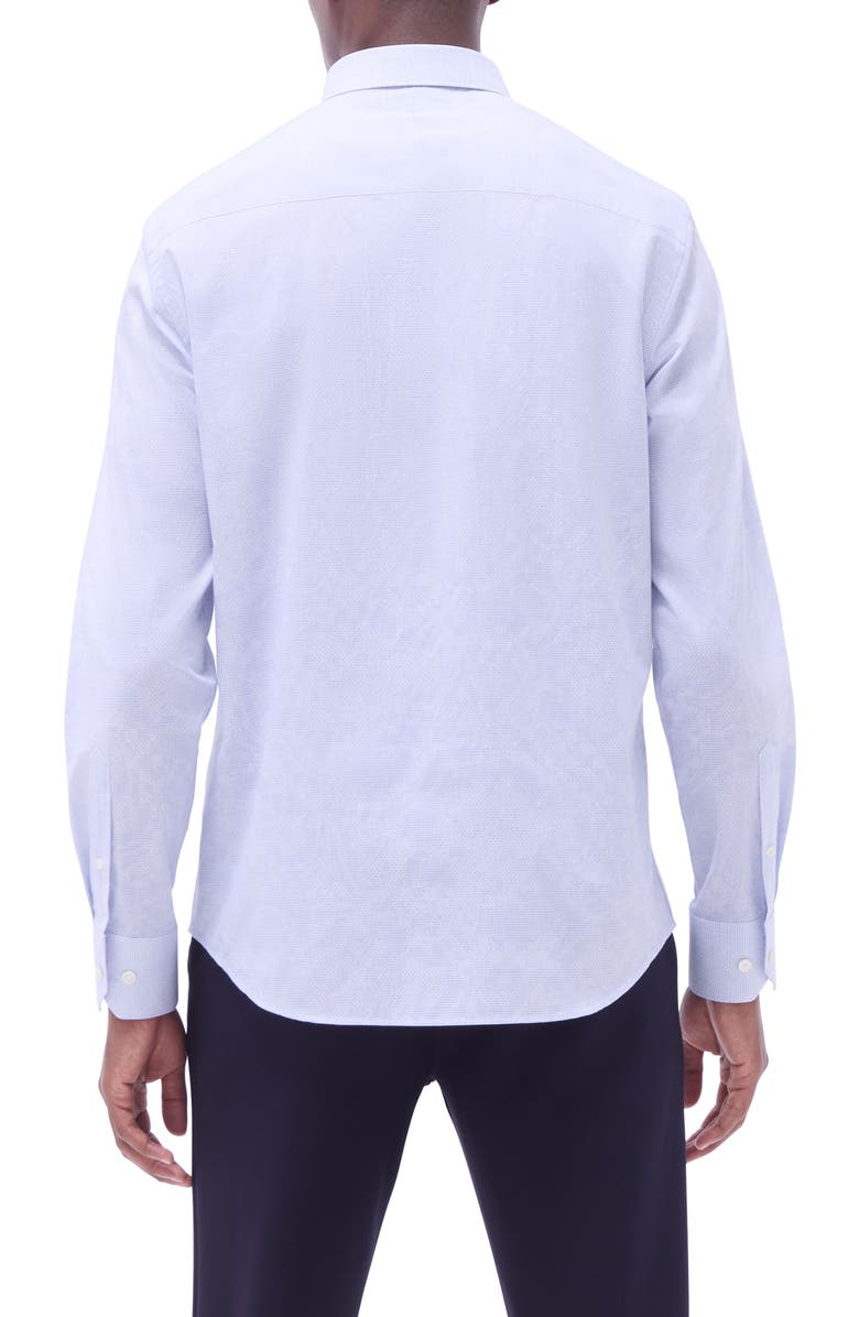 Bugatchi Karl Shaped Fit Mini Check Stretch Cotton Button-Up Shirt, Alternate, color, 