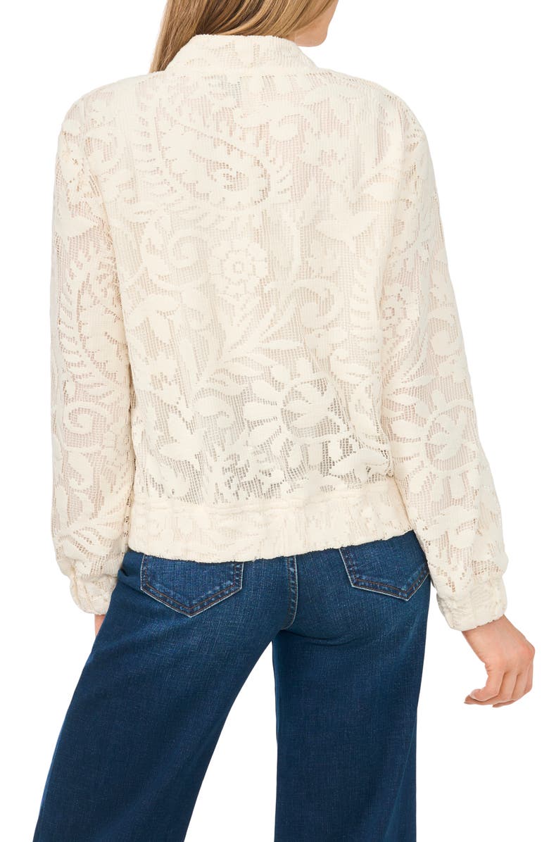Halogen<sup>®</sup> Floral Lace Knit Bomber Jacket, Alternate, color,